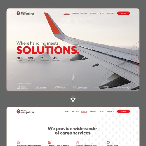 Cargo design with the title 'Aviation cargo service provider'