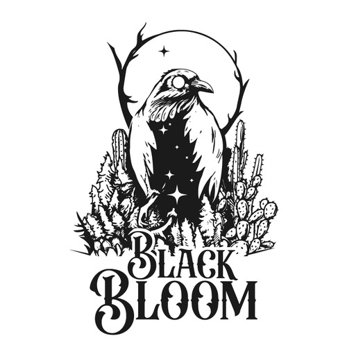 Weed design with the title 'Black Bloom'