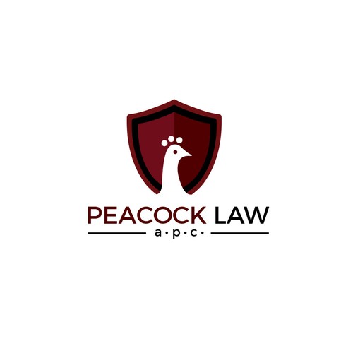 Law firm brand with the title 'Peacock Law'