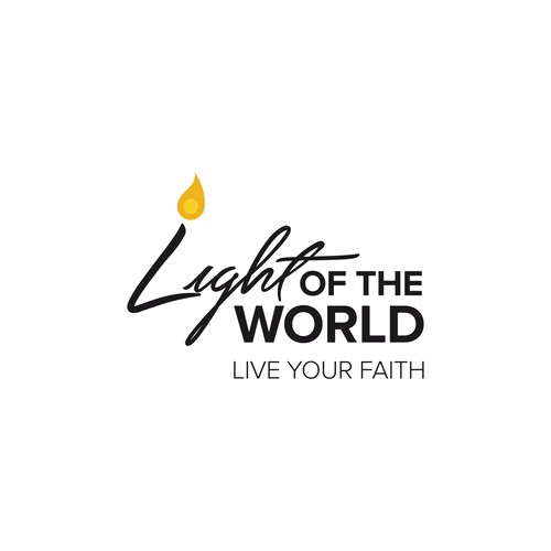 World logo with the title 'Light of the World logo design'