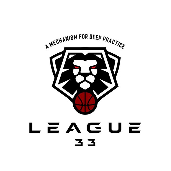 Basketball lion logo with the title 'emblem logo concept for LEAGUE33'