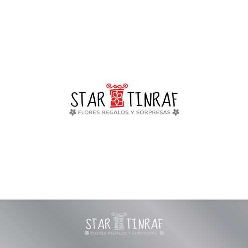 Present design with the title 'Flores regalos y sorpresas'