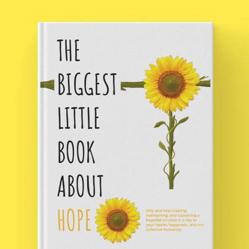 Sunflower design with the title 'Book cover concept about mental health'