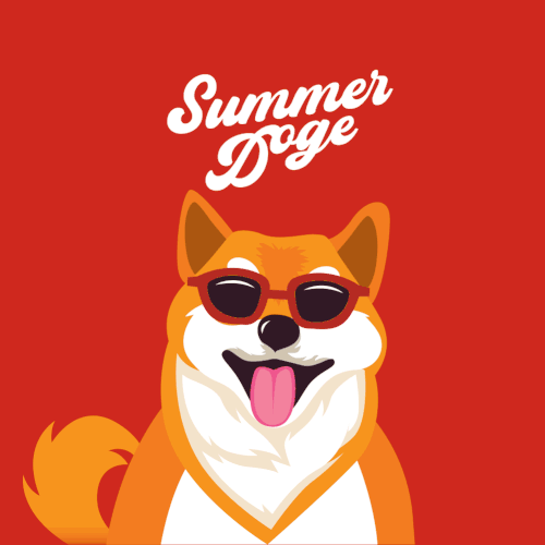 Cryptocurrency artwork with the title 'Summer Doge'