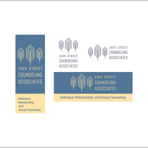 Feather logo with the title 'simple logo design for 34th street counseling association.'