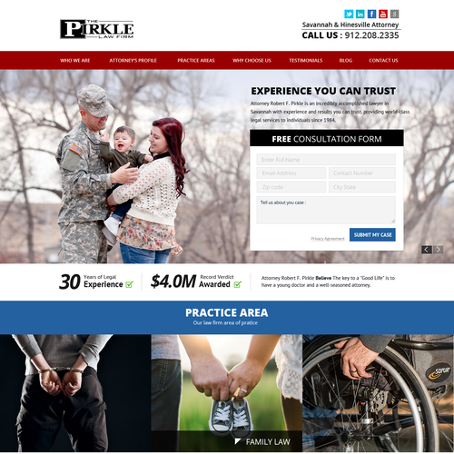 Lawyer website with the title 'Family Law firm'