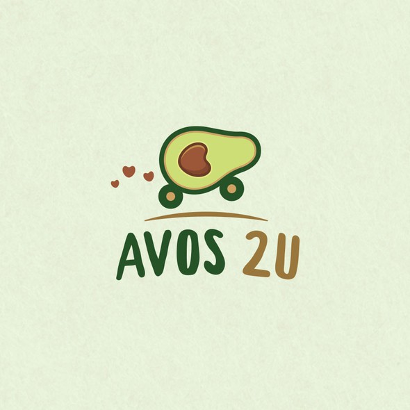 棕色和绿色标志的标题的标志AVOS 2 u '