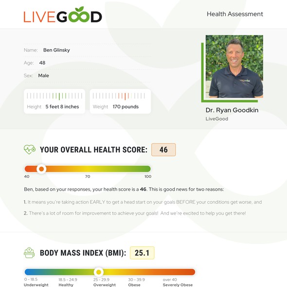 Typography website with the title 'Assessment/Report Page for Nutritional Company'
