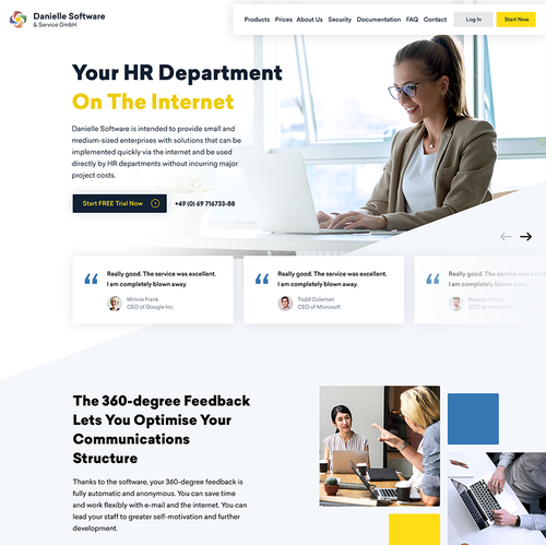 User-friendly website with the title 'Smart HR Solutions for SMEs'