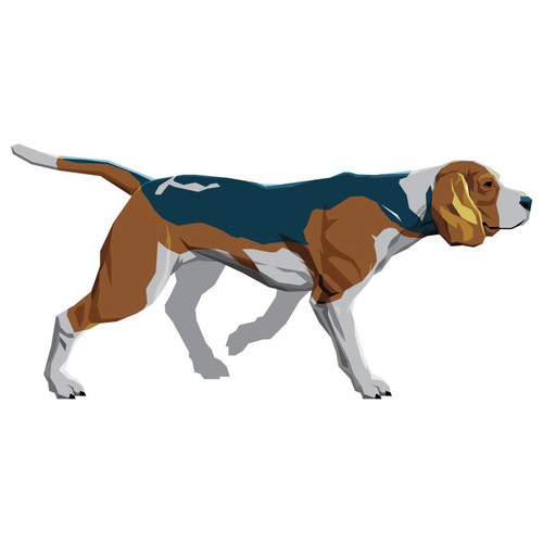 Stylized design with the title 'Stylized Dog Illustration'