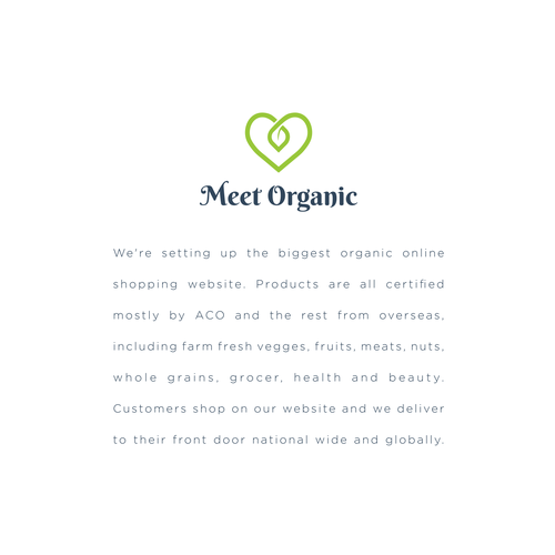 Health design with the title 'Meet Organic'