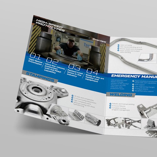 Mechanical design with the title 'Technique Brochure Bi-fold'