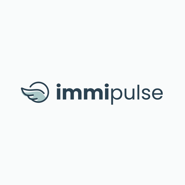 Clean logo with the title 'Transformative logo for immigration news platform: Immipulse'