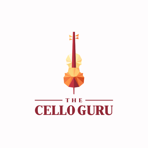 Low poly logo with the title 'Cello Logo'