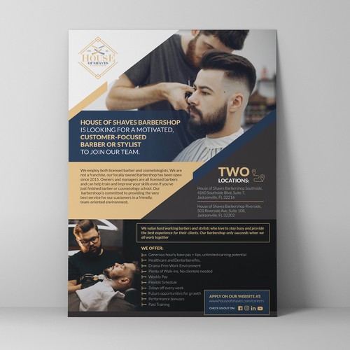Hair salon design with the title 'Poster design'