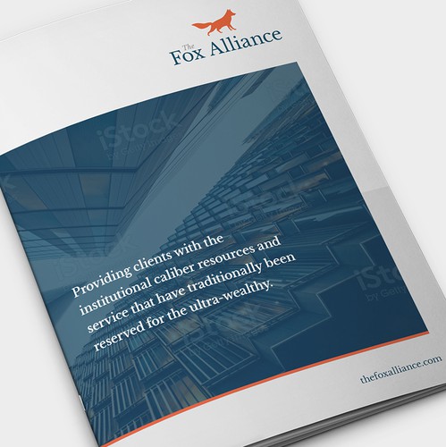 Navy design with the title 'Elegant Corporate Brochure'