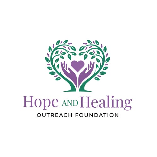 High five logo with the title 'Modern symbolic logo for Hope and Healing Outreach Foundation'