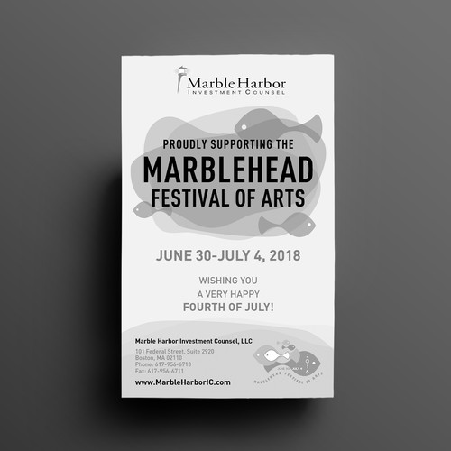 Ad design with the title 'Ad for Arts Festival support'