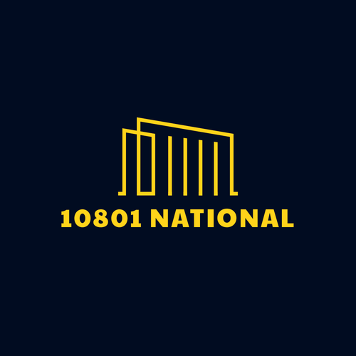 Real estate illustration with the title '10801 NATIONAL '