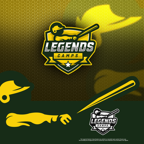 Baseball bat logo with the title 'Logo Design for Legend'