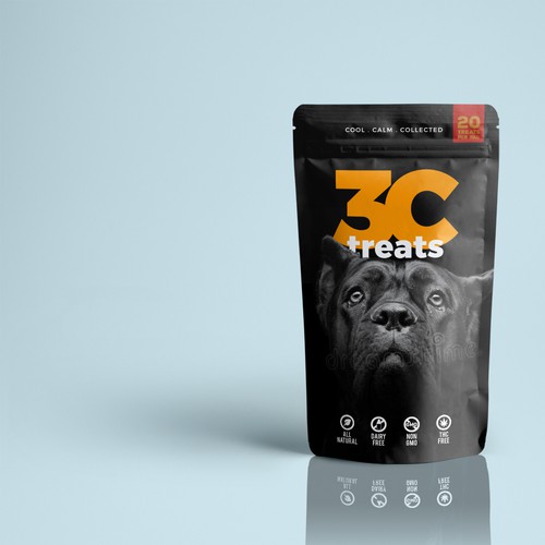 Dog packaging with the title '3c treat '