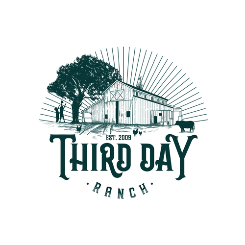 Agriculture brand with the title 'Third Day Ranch logo'