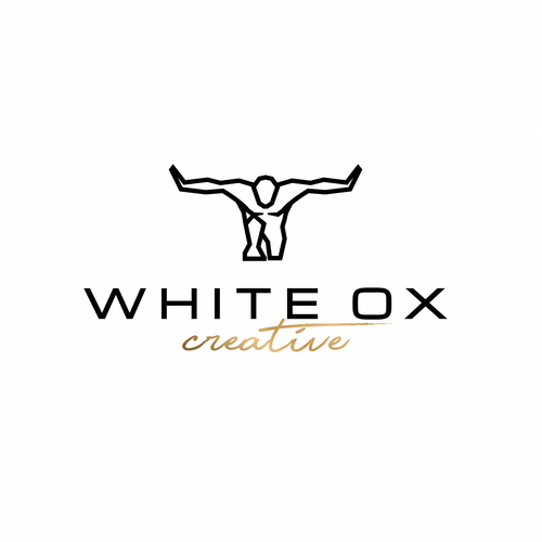 Ox logo with the title 'Human body symbolize ox head'