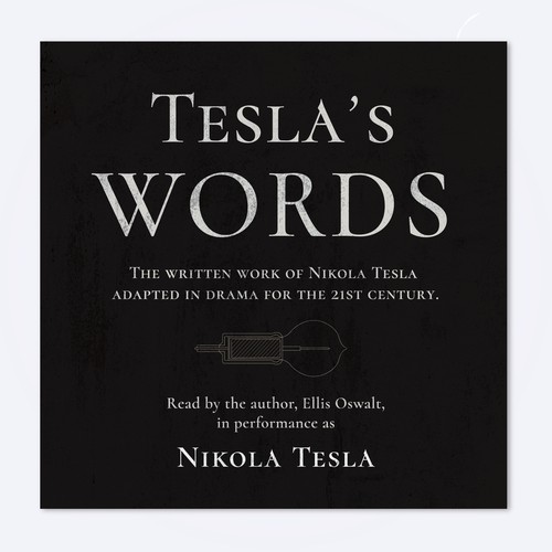 Classic book cover with the title 'Tesla's Words | Audiobook Cover'