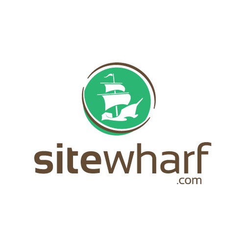 Brown and pink logo with the title 'sitewharf.com'