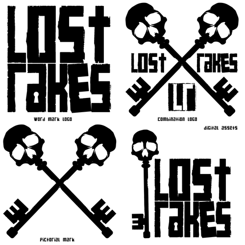 Lock logo with the title 'Rock band logo for Lost Rakes'