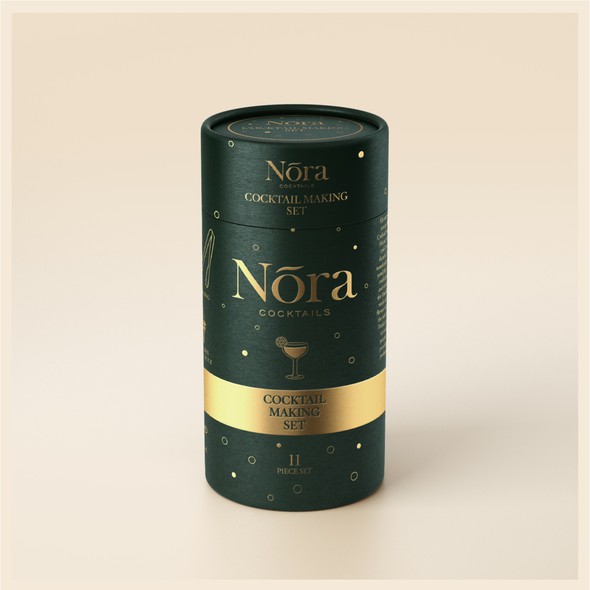 Tube packaging with the title 'Cocktail set tube packaging design'