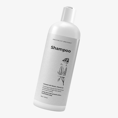 Shampoo design with the title 'Brooklyn Botany/New York Biology Shampoo'