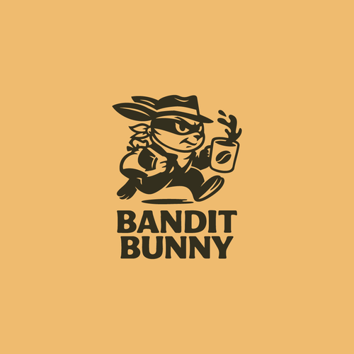 Bad bunny logo with the title 'Bunny Rabbit Bandit Coffee logo'