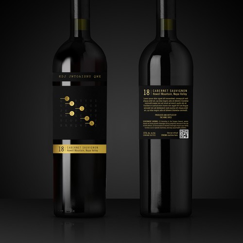 Sophisticated packaging with the title 'Wine label design '