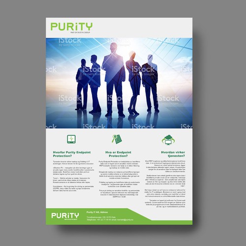 One page design with the title 'one page brochure'