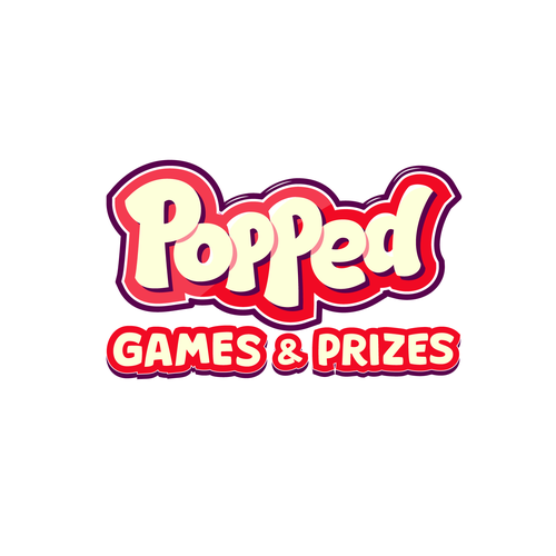 Popcorn logo with the title 'Logo for Fun Popcorn Themed Arcade'