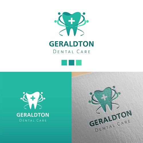 Caring design with the title 'Flat Design Logo for Geraldton Dental Care '