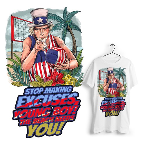 Beach t-shirt with the title 'The beach needs you'