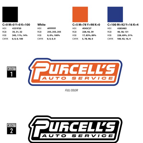 Car logo with the title 'Purcell's Auto Service'