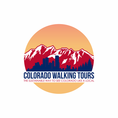 Fir tree logo with the title 'Logo design Colorado Walking Tours'