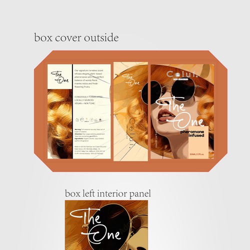 Perfume packaging with the title 'Perfume Box Design'