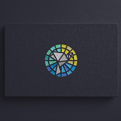 Peaceful logo with the title 'Unused Stained Glass Dove Logo'