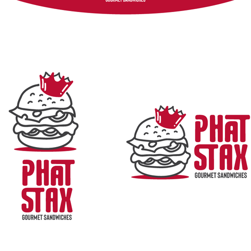 Cartoon design with the title 'Stacks" Gourmet Sandwichs'