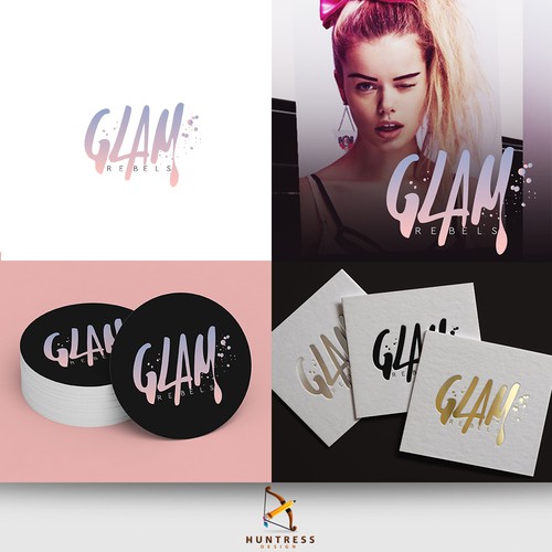 Makeup logo with the title 'Glam Rebels logo design'