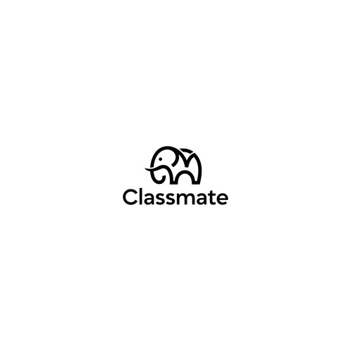 Elephant head logo with the title 'Minimal CM Elephant logo'