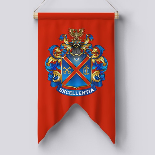 Family crest design with the title 'Redesign of Family Crest'