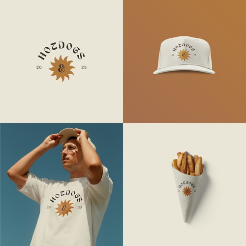 Hot dog logo with the title 'Hotdogs'