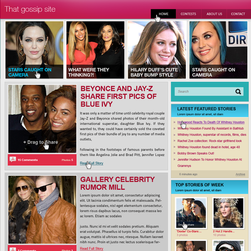 Entertainment website with the title 'Brand new website needs a face. Turn our blank slate into your vision!'