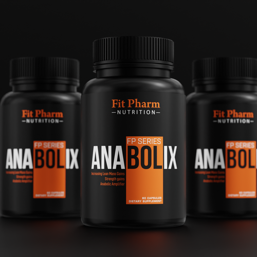 Black label with the title 'anablolix nutrition'