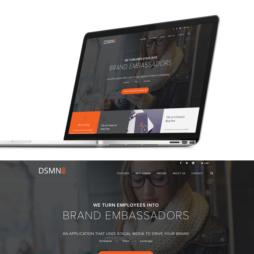 Homepage design with the title 'Custom Wordpress Homepage Design'